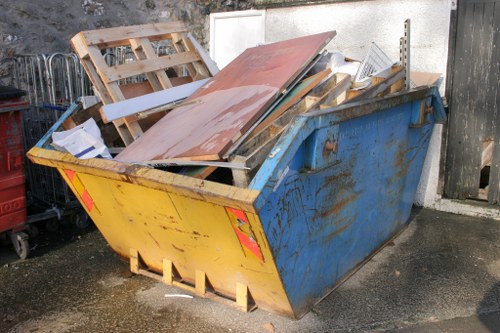 Residential waste being sorted for recycling