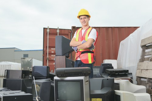 Recycling bins for different materials